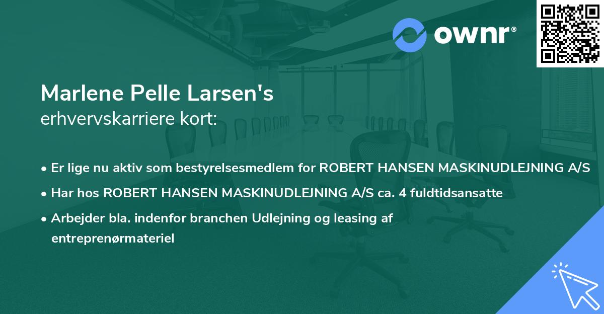 Marlene Pelle Larsen's erhvervskarriere kort