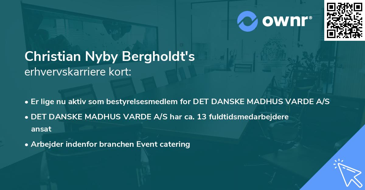 Christian Nyby Bergholdt's erhvervskarriere kort