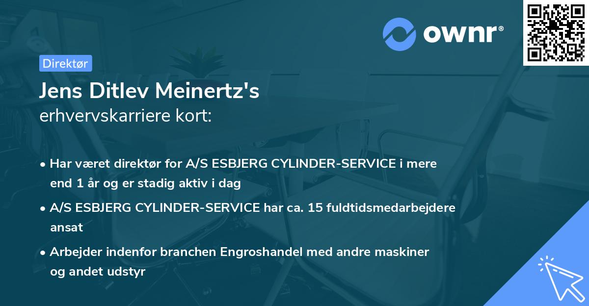 Jens Ditlev Meinertz's erhvervskarriere kort