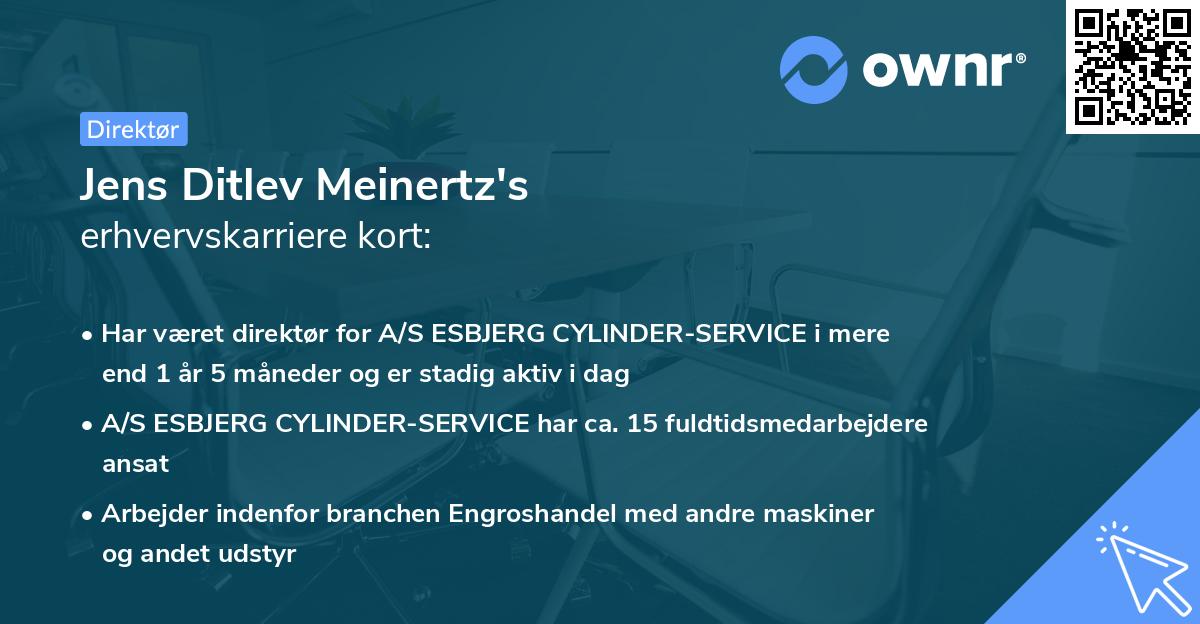 Jens Ditlev Meinertz's erhvervskarriere kort