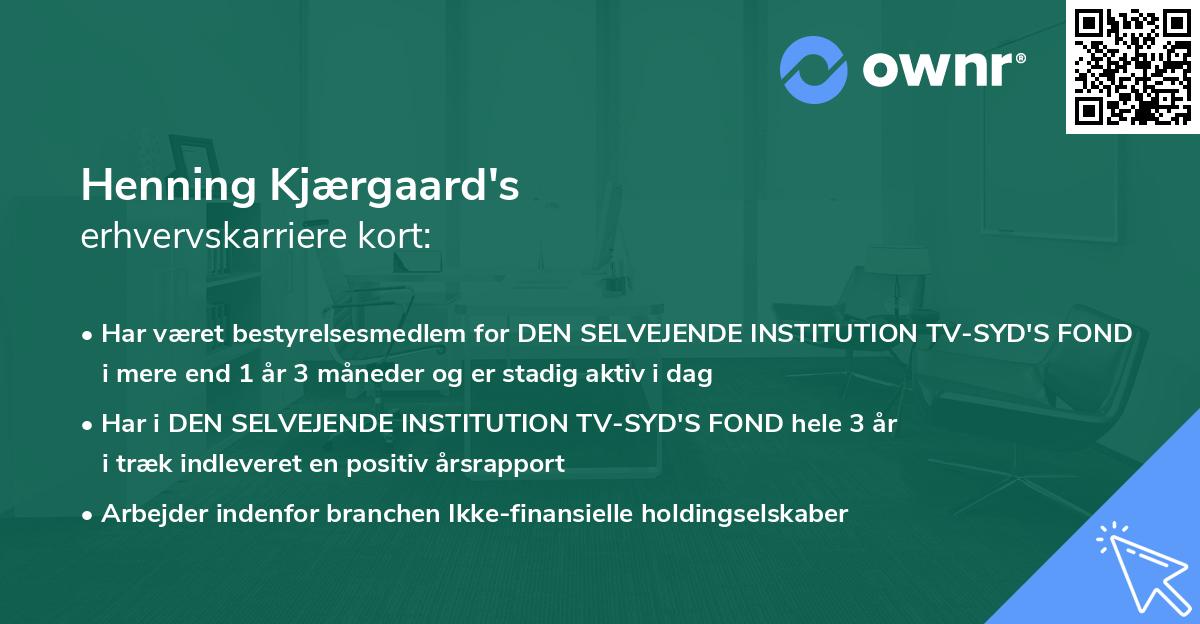 Henning Kjærgaard's erhvervskarriere kort