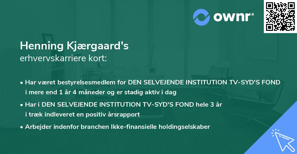 Henning Kjærgaard's erhvervskarriere kort