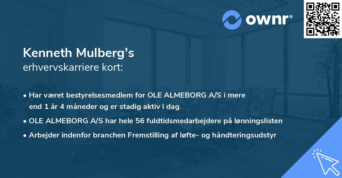 Kenneth Mulberg's erhvervskarriere kort