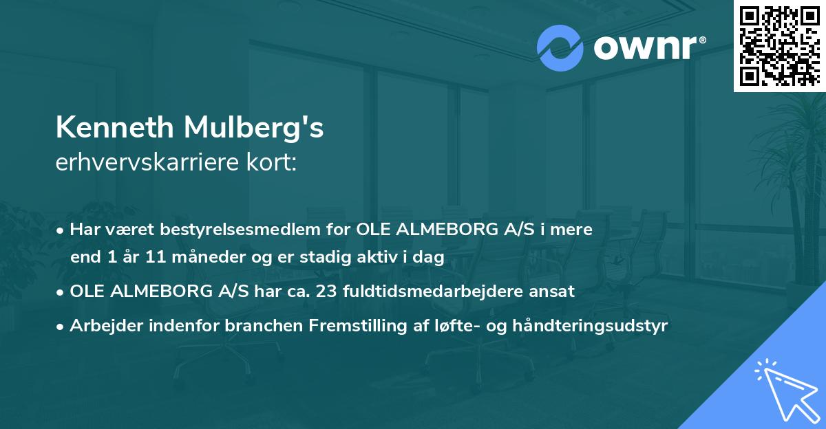 Kenneth Mulberg's erhvervskarriere kort