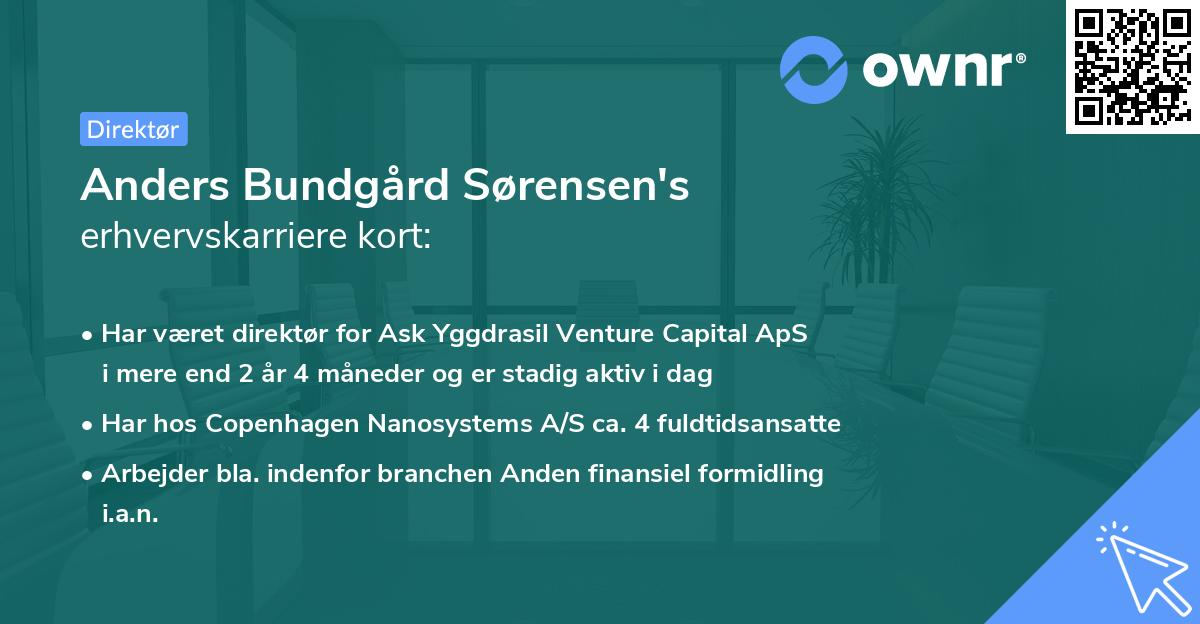 Anders Bundgård Sørensen's erhvervskarriere kort