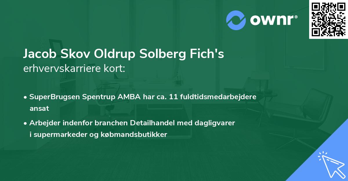 Jacob Skov Oldrup Solberg Fich's erhvervskarriere kort