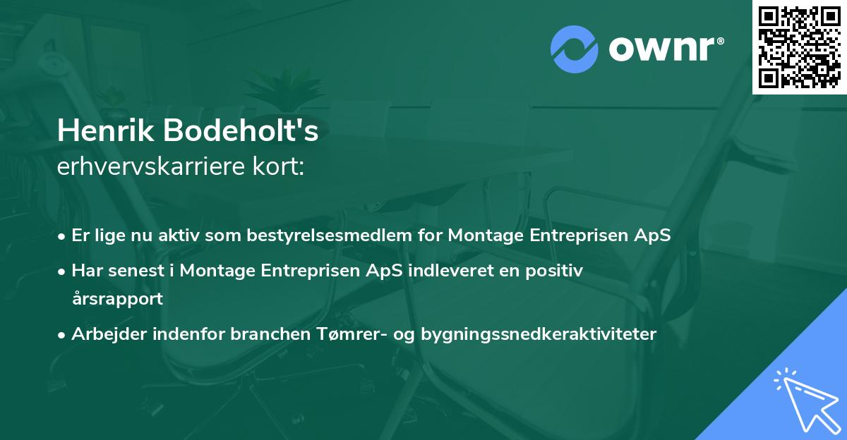 Henrik Bodeholt's erhvervskarriere kort
