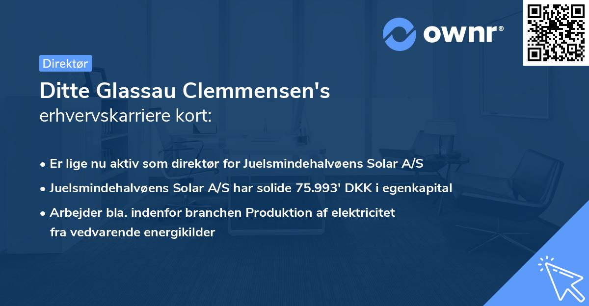 Ditte Glassau Clemmensen's erhvervskarriere kort