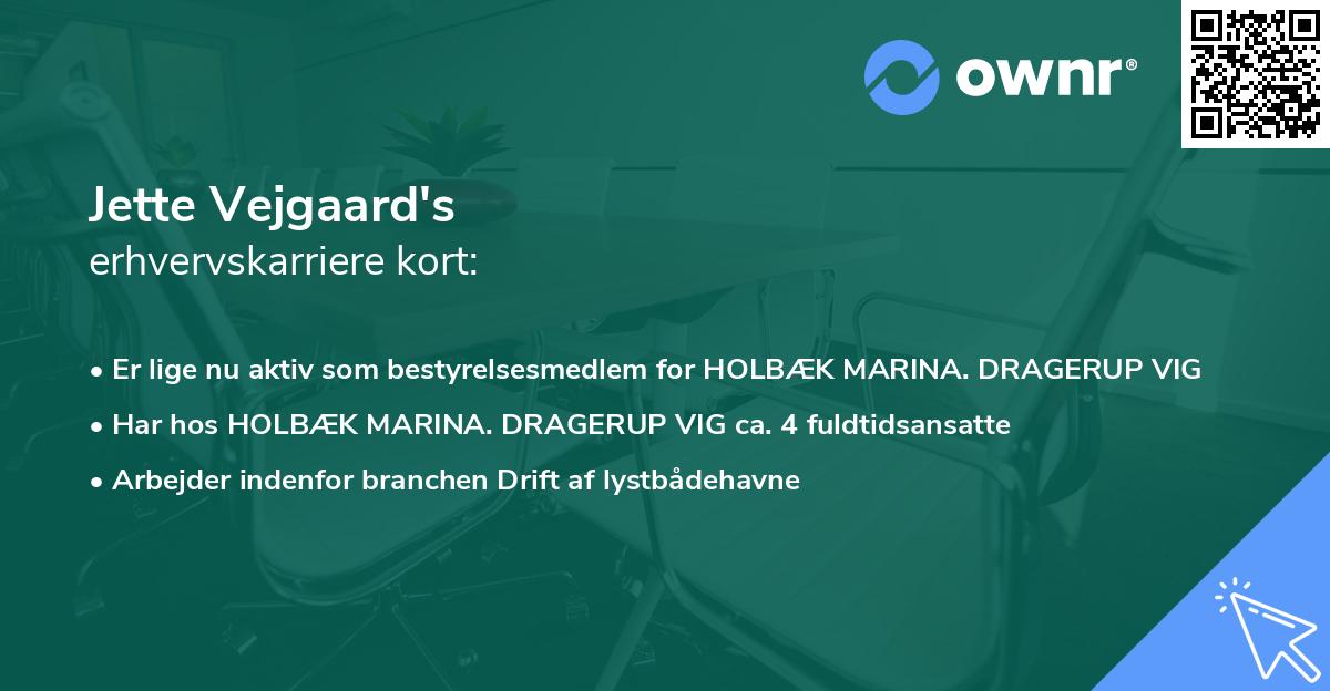 Jette Vejgaard's erhvervskarriere kort