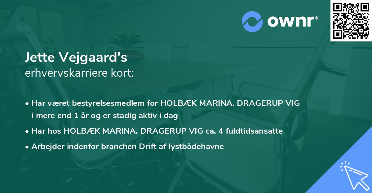 Jette Vejgaard's erhvervskarriere kort