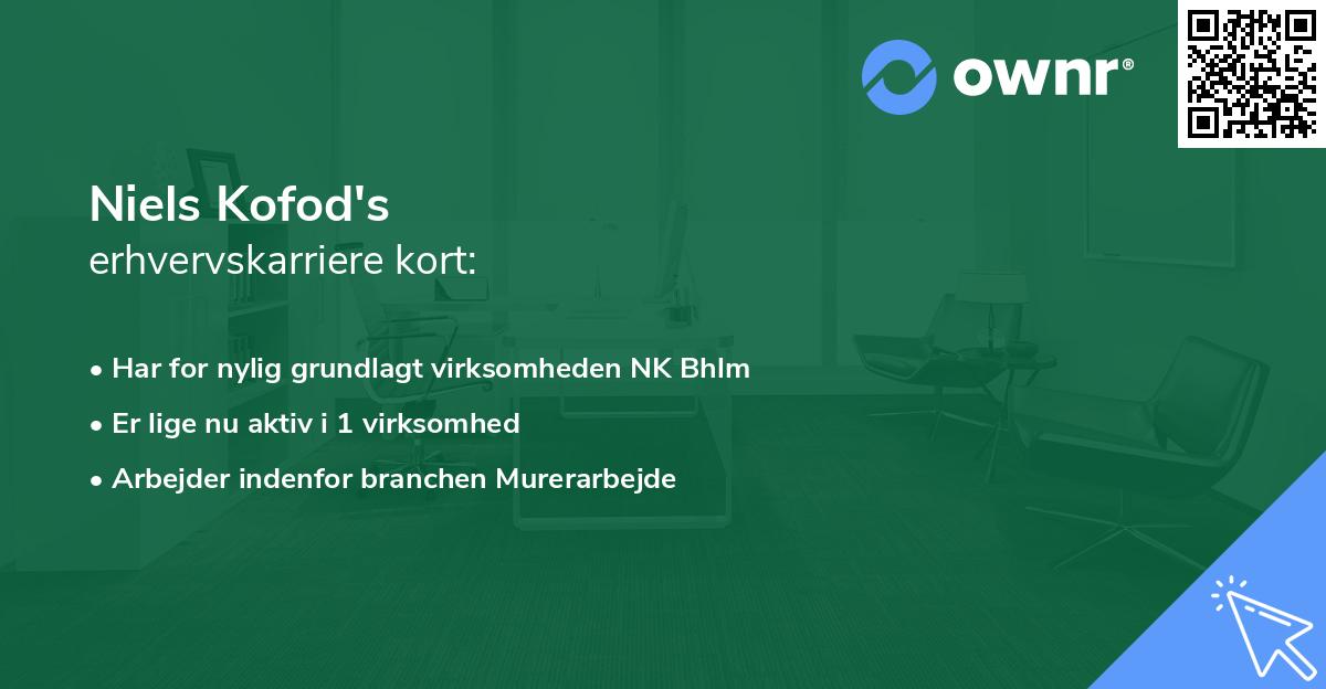 Niels Kofod's erhvervskarriere kort