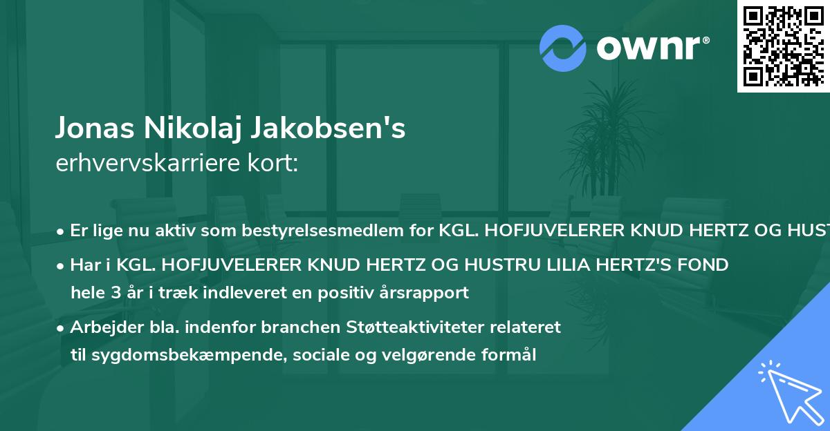 Jonas Nikolaj Jakobsen's erhvervskarriere kort