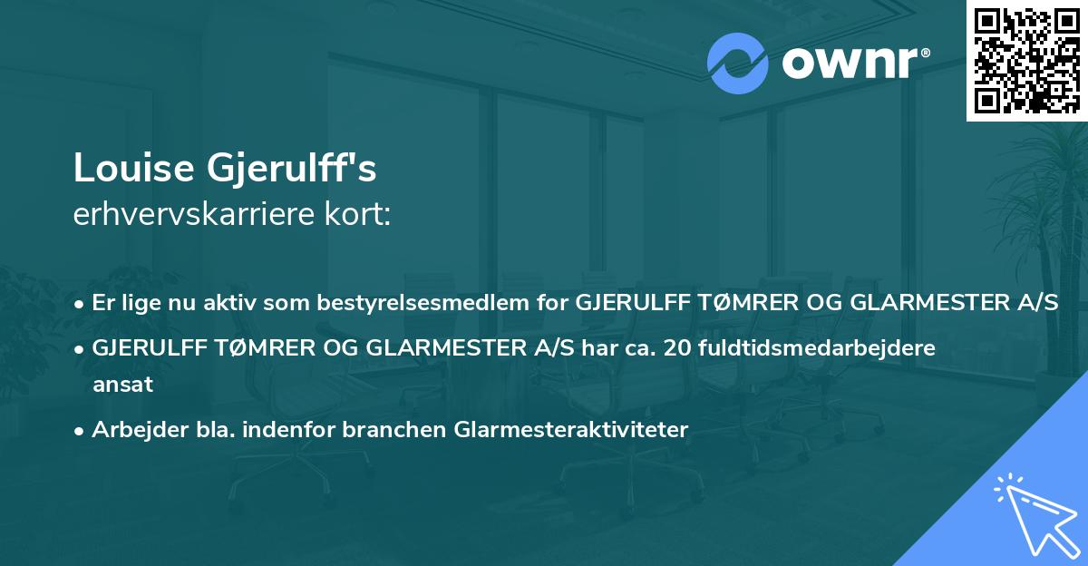 Louise Gjerulff's erhvervskarriere kort