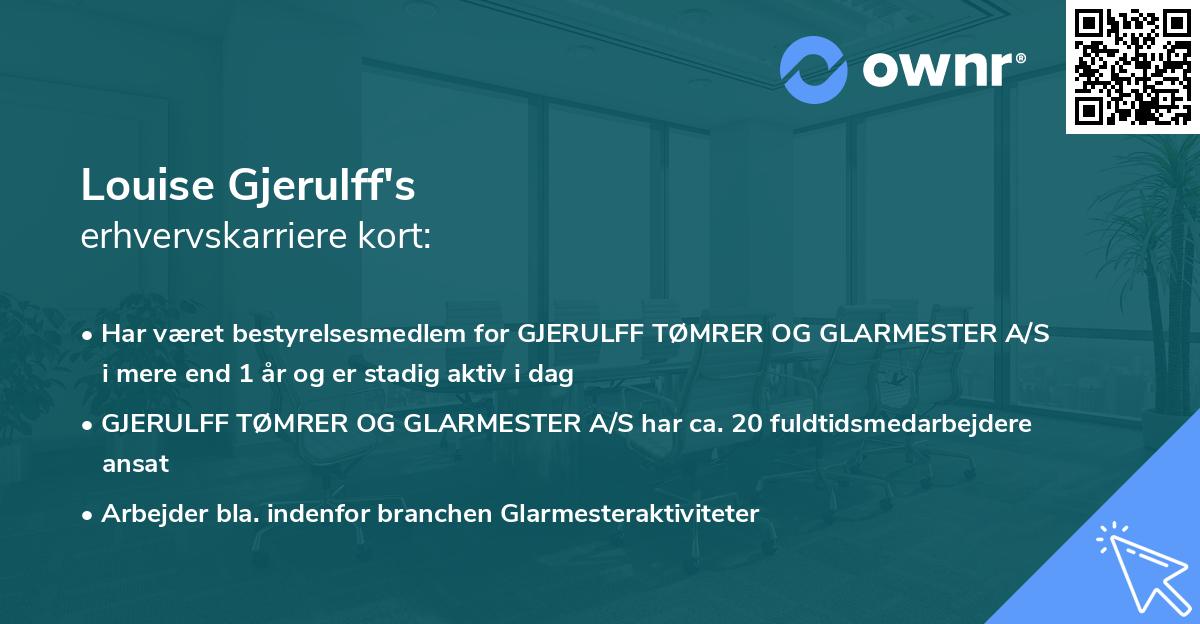 Louise Gjerulff's erhvervskarriere kort