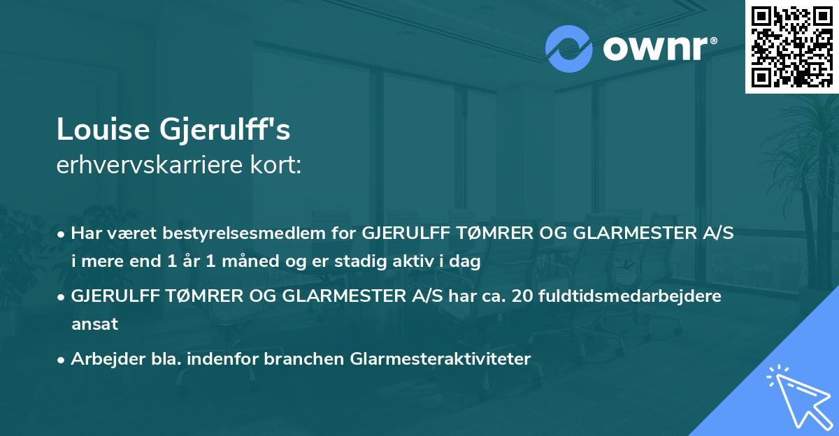 Louise Gjerulff's erhvervskarriere kort