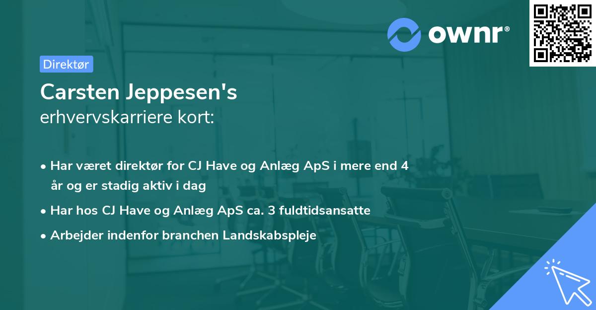 Carsten Jeppesen's erhvervskarriere kort