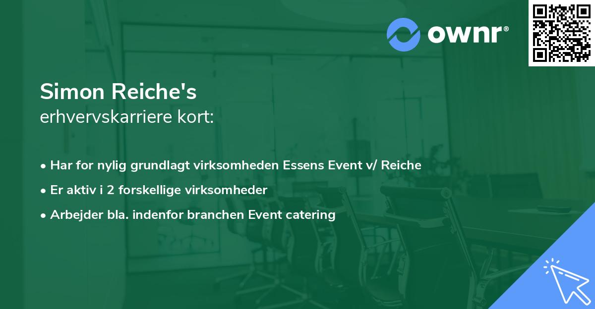 Simon Reiche's erhvervskarriere kort