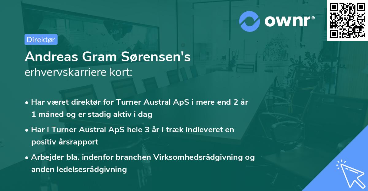 Andreas Gram Sørensen's erhvervskarriere kort