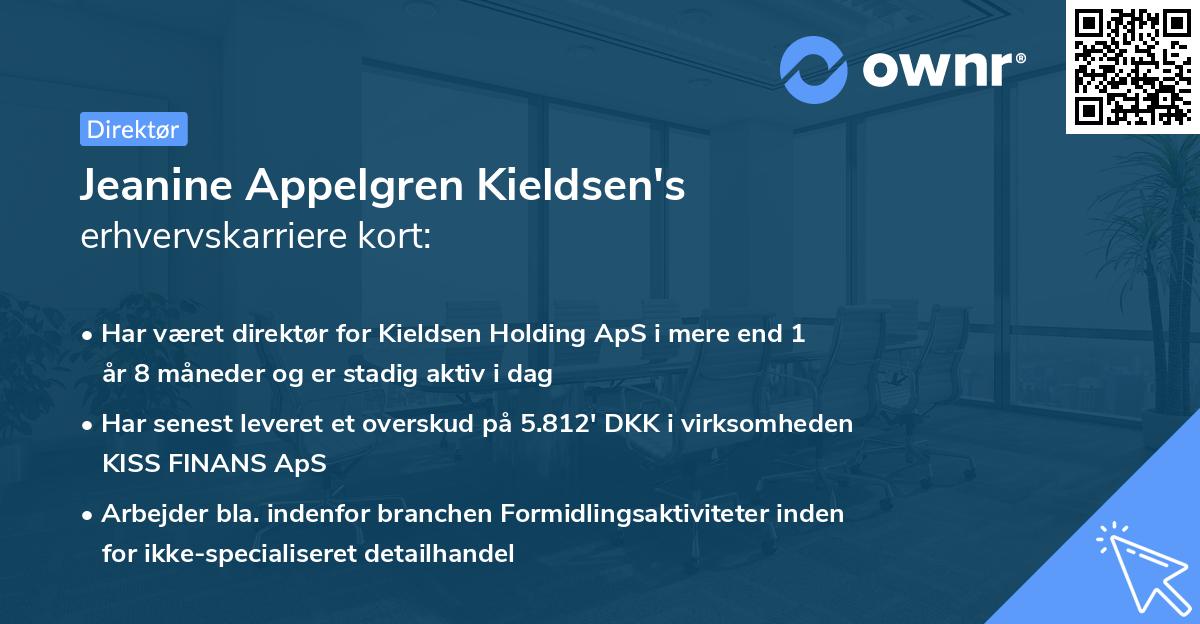 Jeanine Appelgren Kieldsen's erhvervskarriere kort