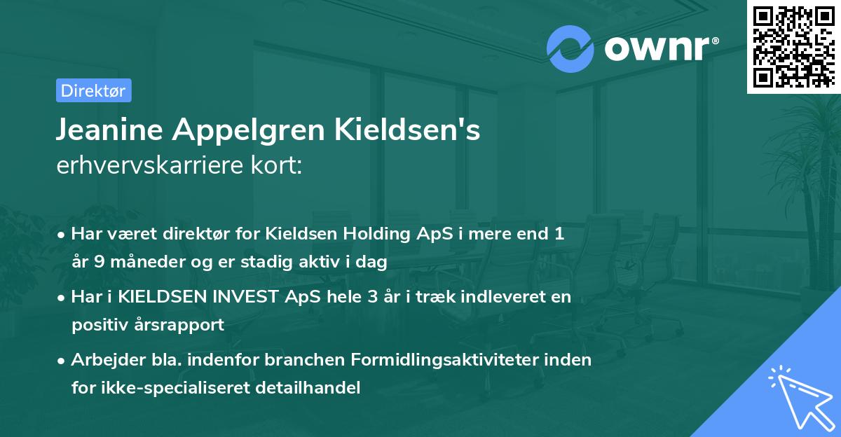Jeanine Appelgren Kieldsen's erhvervskarriere kort