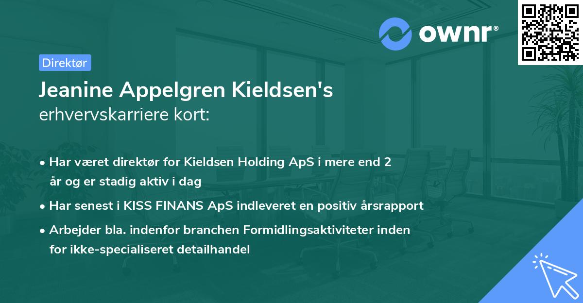 Jeanine Appelgren Kieldsen's erhvervskarriere kort