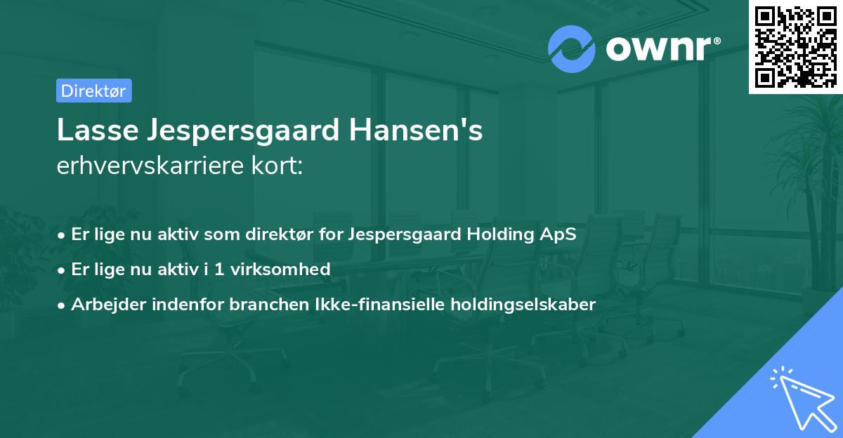 Lasse Jespersgaard Hansen's erhvervskarriere kort