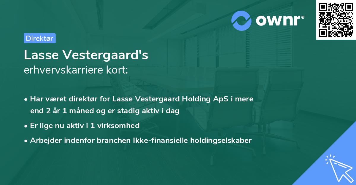 Lasse Vestergaard's erhvervskarriere kort