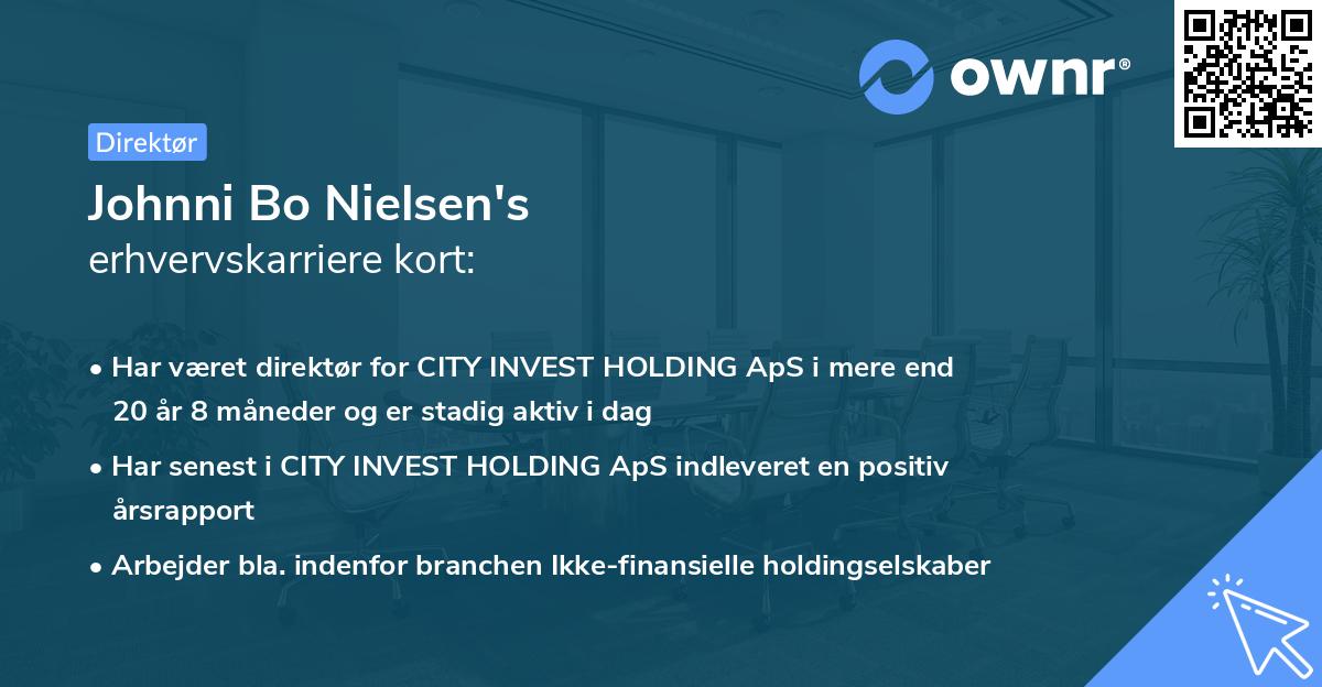 Johnni Bo Nielsen's erhvervskarriere kort