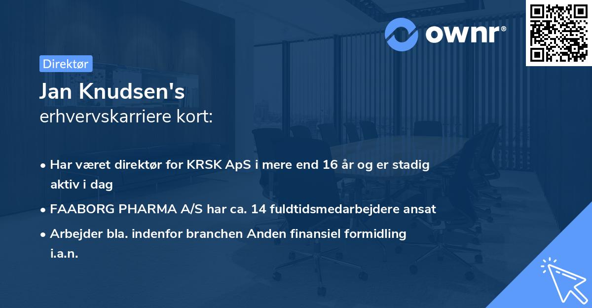 Jan Knudsen's erhvervskarriere kort