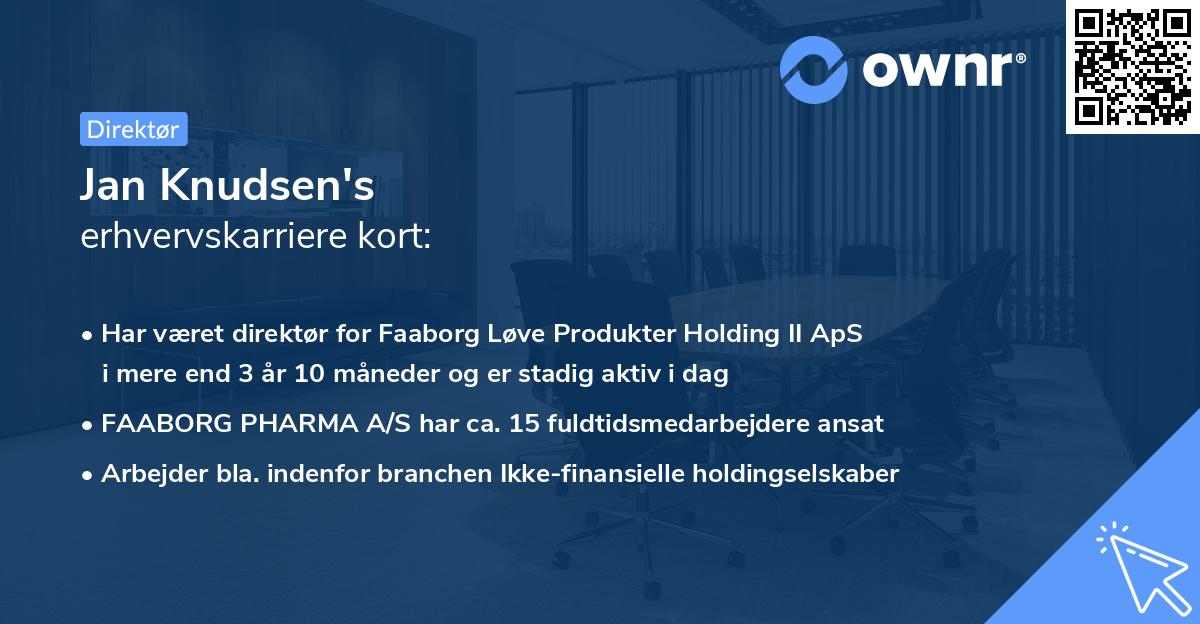 Jan Knudsen's erhvervskarriere kort
