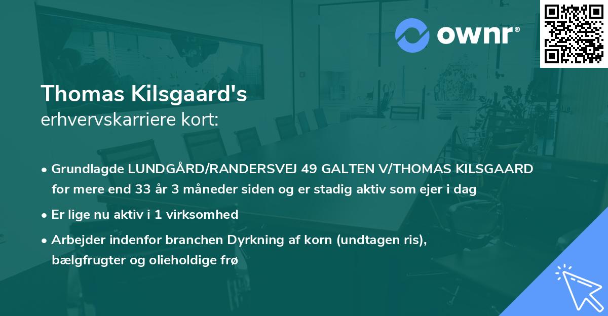 Thomas Kilsgaard's erhvervskarriere kort