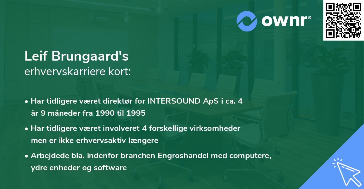 Leif Brungaard's erhvervskarriere kort