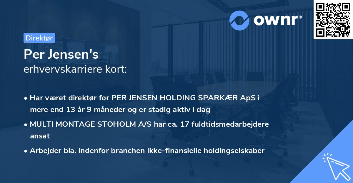 Per Jensen's erhvervskarriere kort