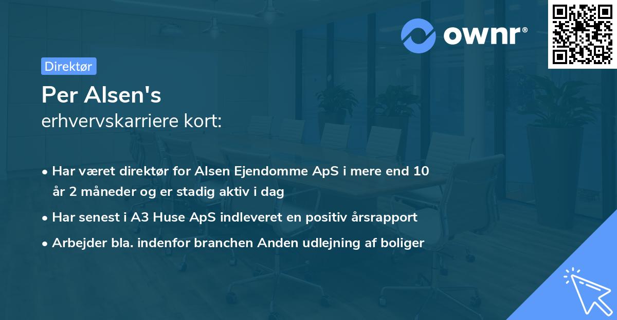 Per Alsen's erhvervskarriere kort