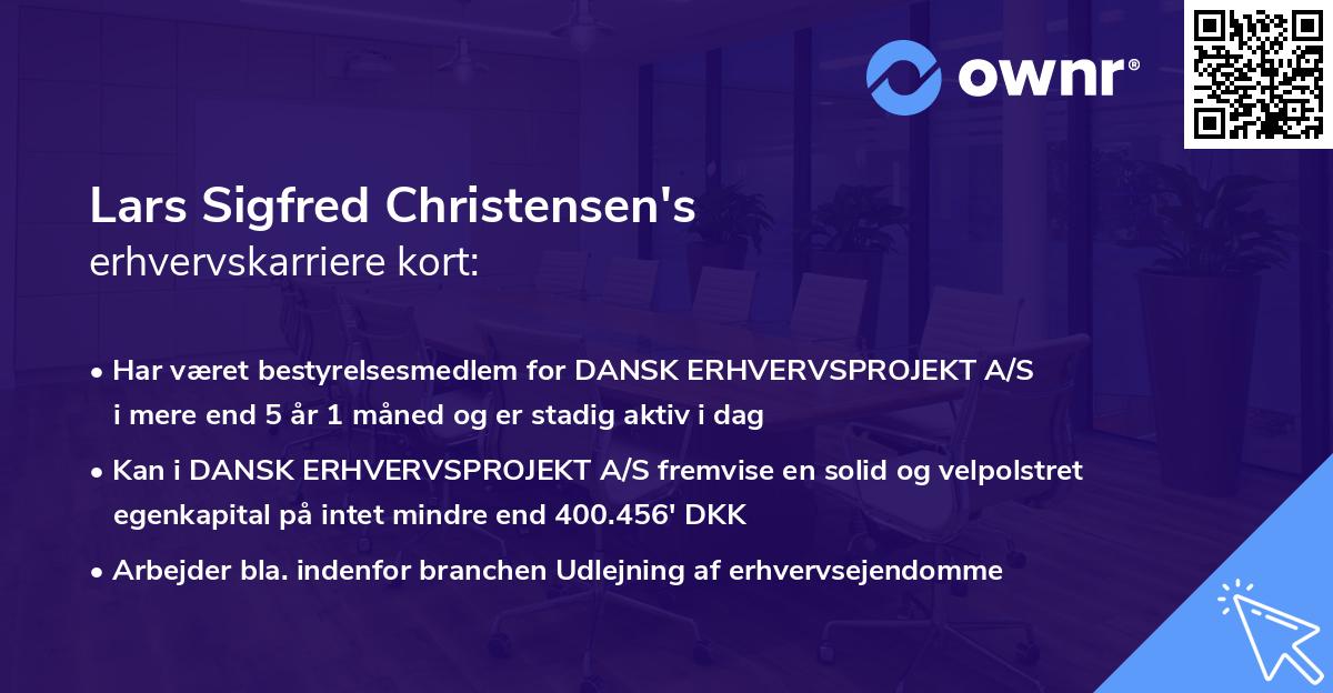 Lars Sigfred Christensen's erhvervskarriere kort