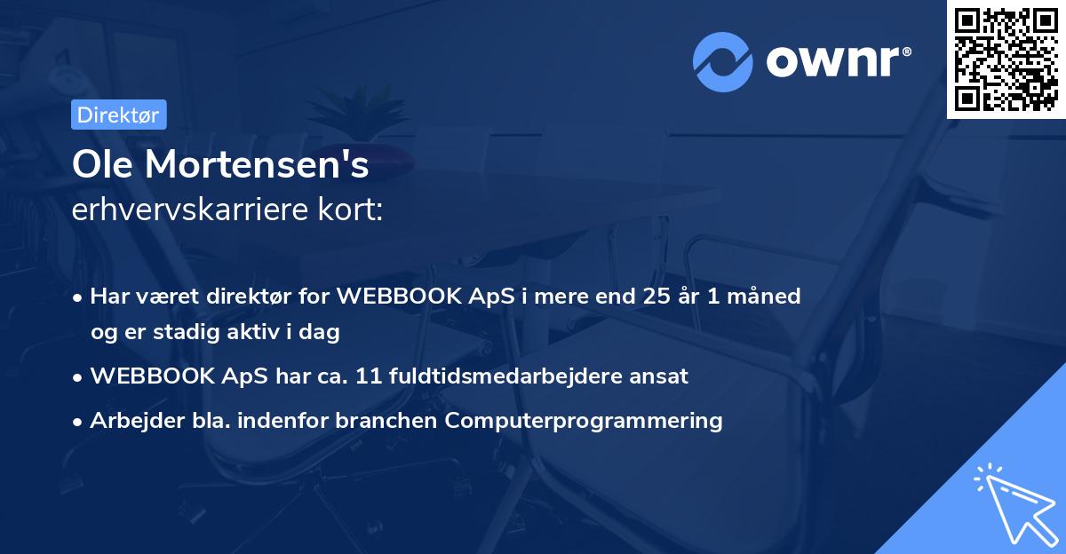 Ole Mortensen's erhvervskarriere kort