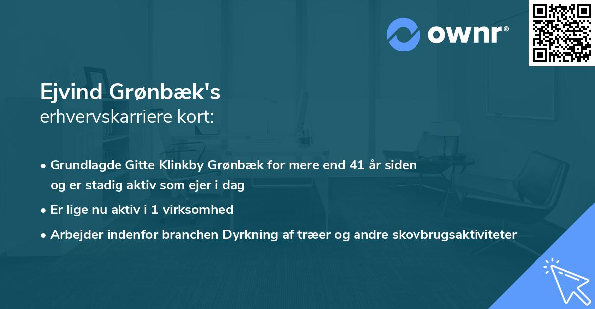 Ejvind Grønbæk's erhvervskarriere kort