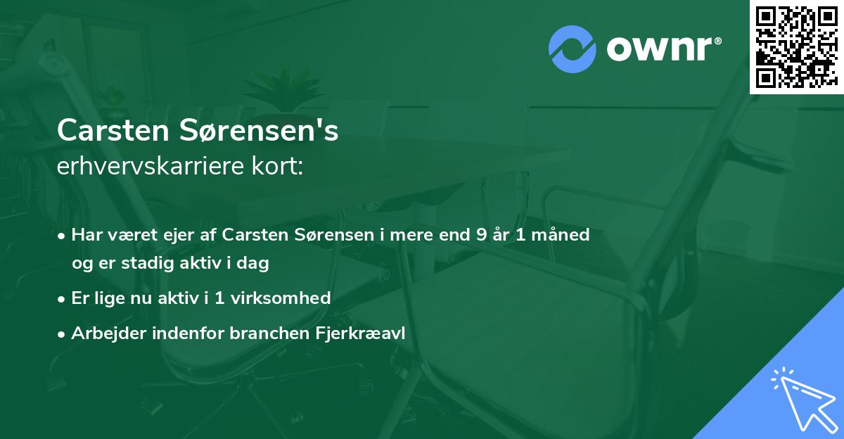 Carsten Sørensen's erhvervskarriere kort