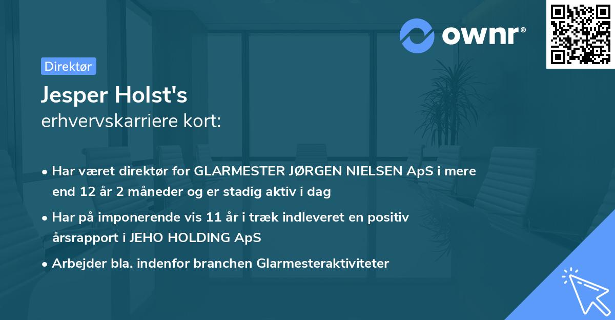 Jesper Holst's erhvervskarriere kort