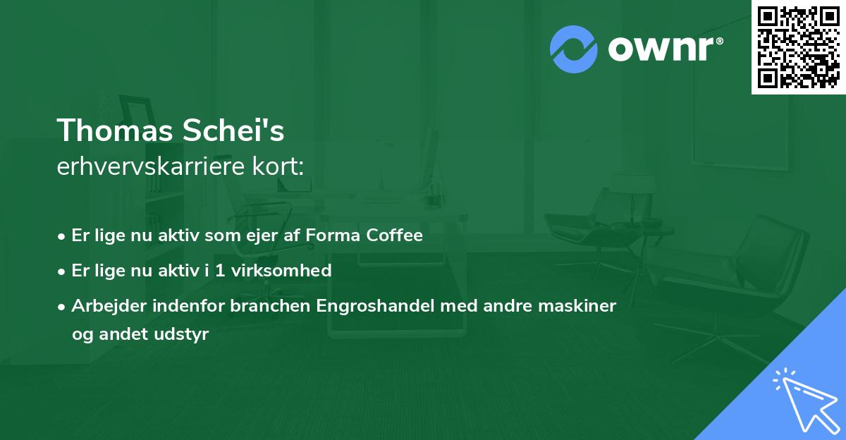 Thomas Schei's erhvervskarriere kort