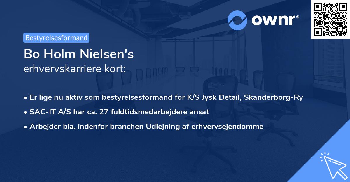 Bo Holm Nielsen's erhvervskarriere kort