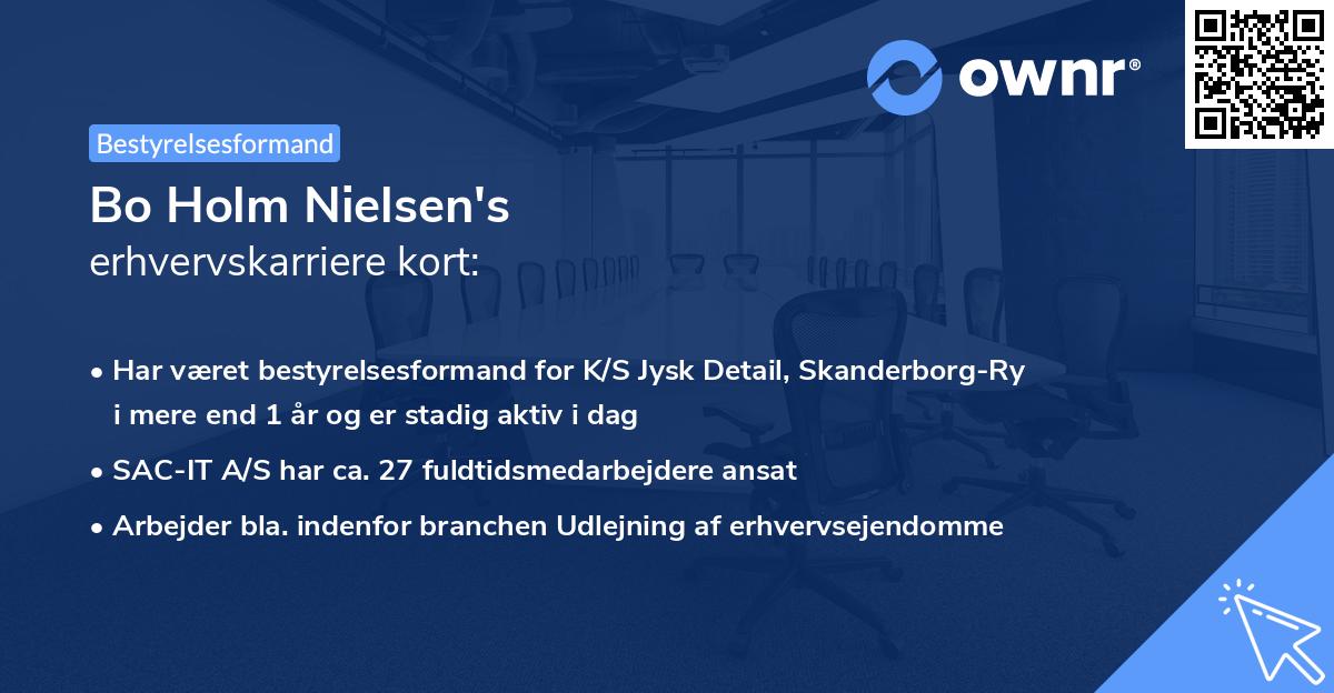 Bo Holm Nielsen's erhvervskarriere kort