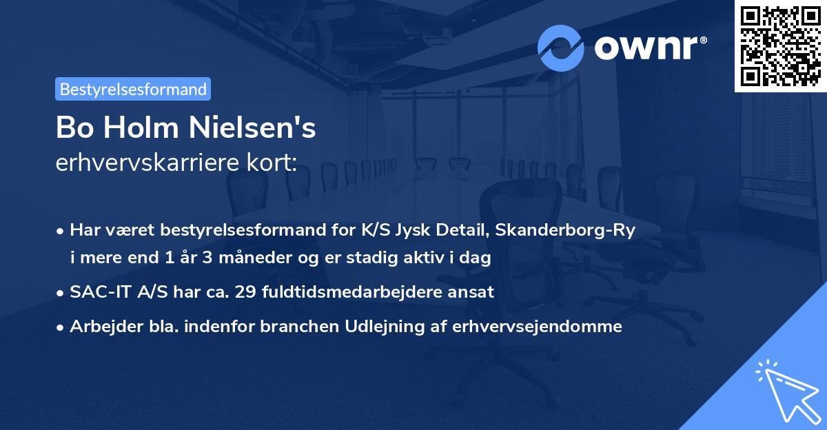 Bo Holm Nielsen's erhvervskarriere kort