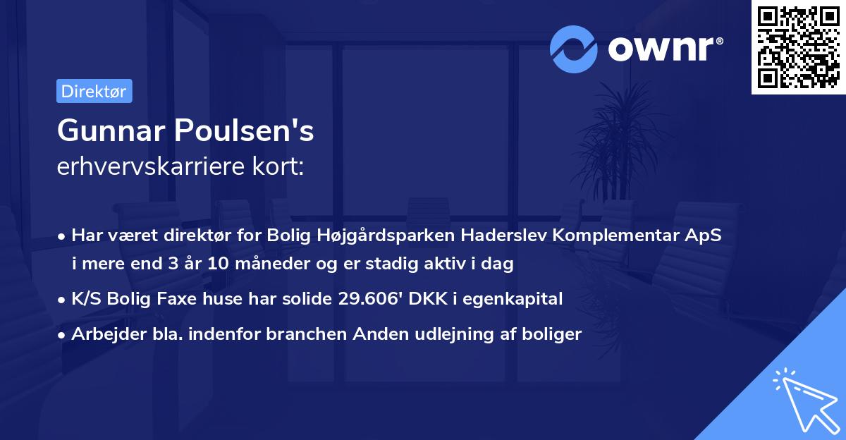 Gunnar Poulsen's erhvervskarriere kort