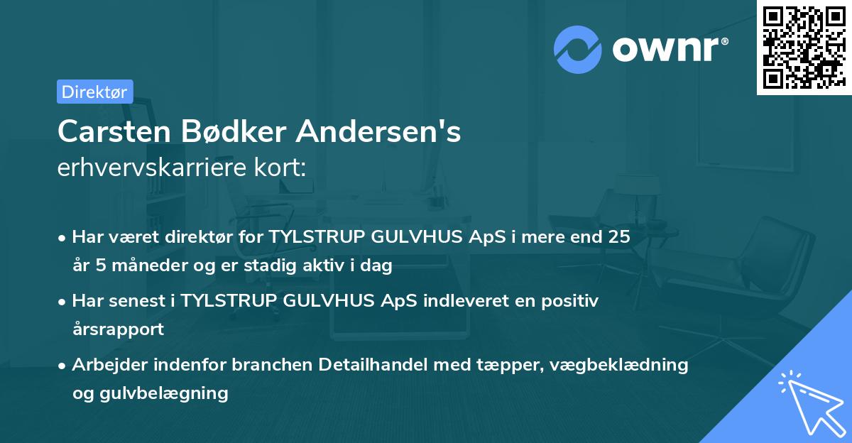 Carsten Bødker Andersen's erhvervskarriere kort