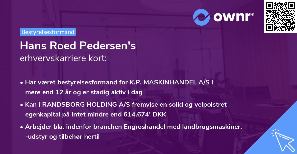 Hans Roed Pedersen's erhvervskarriere kort