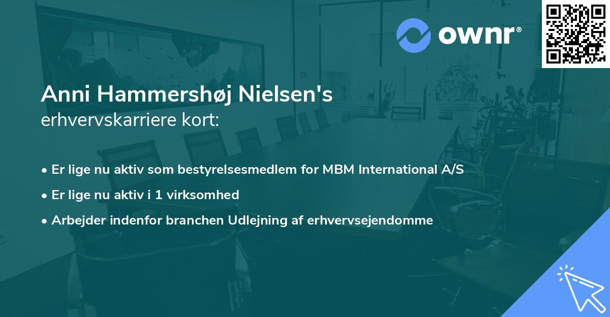 Anni Hammershøj Nielsen's erhvervskarriere kort