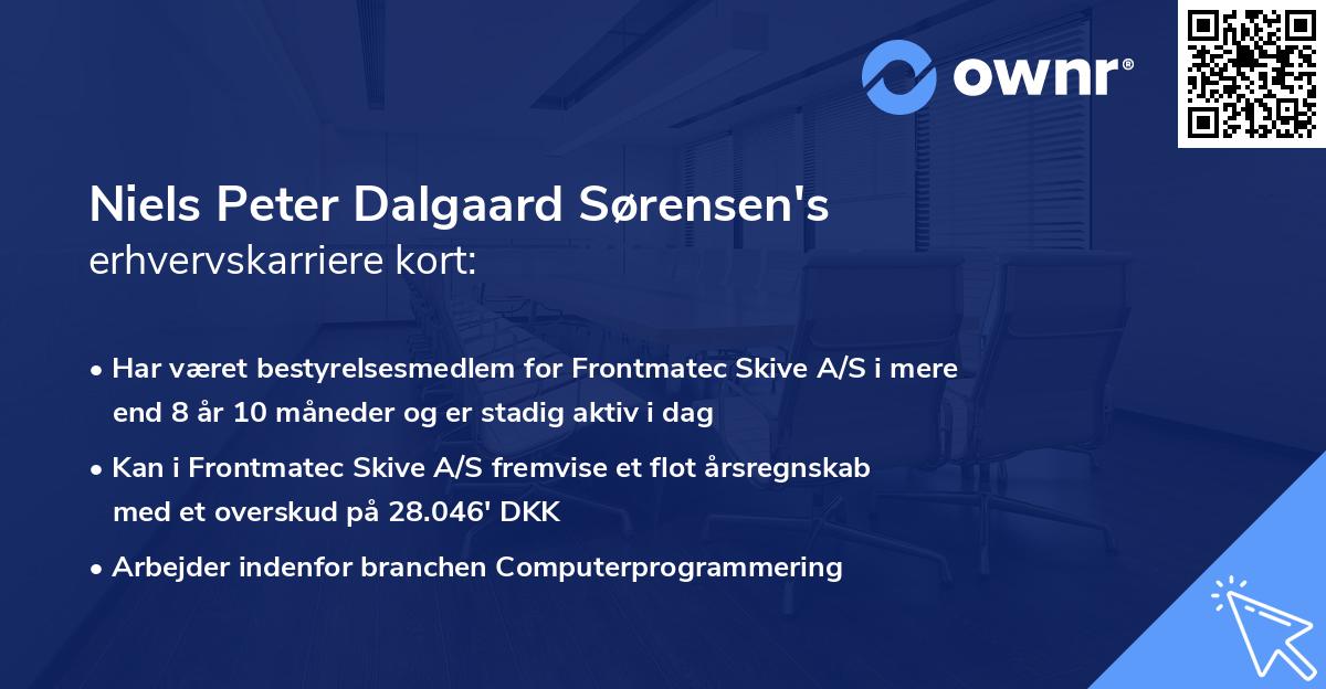 Niels Peter Dalgaard Sørensen's erhvervskarriere kort