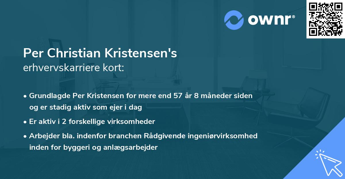 Per Christian Kristensen's erhvervskarriere kort