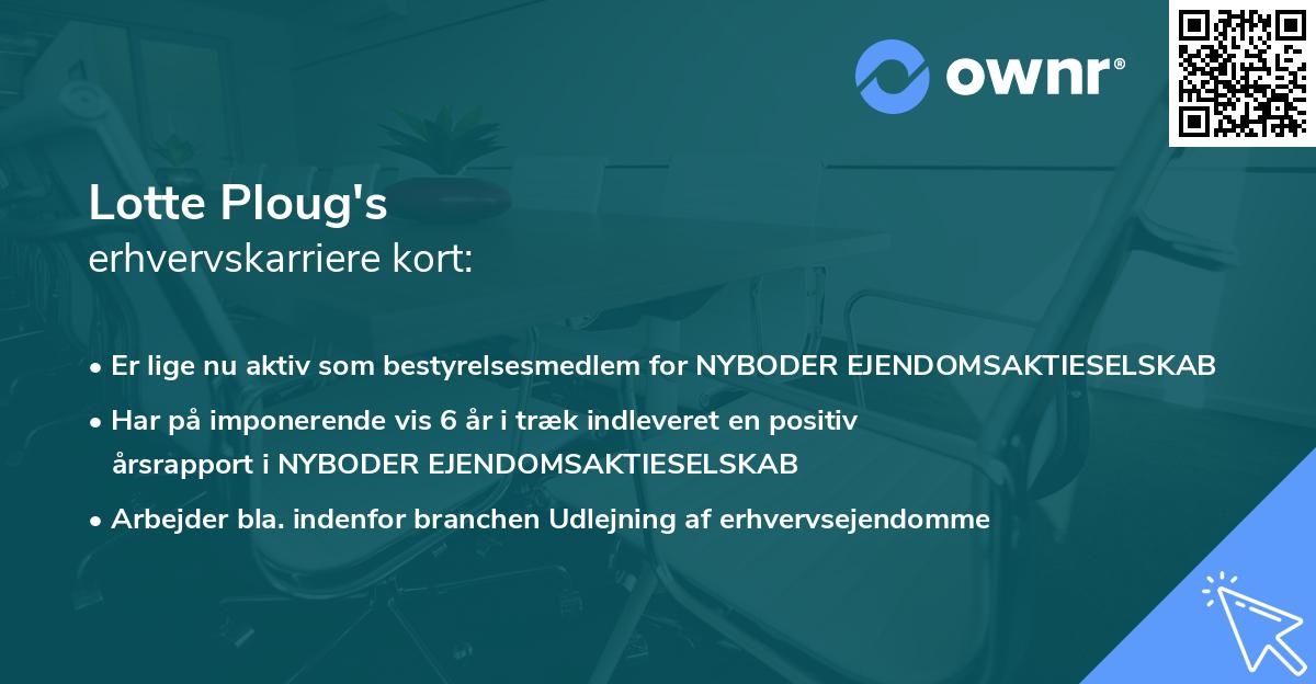 Lotte Ploug's erhvervskarriere kort